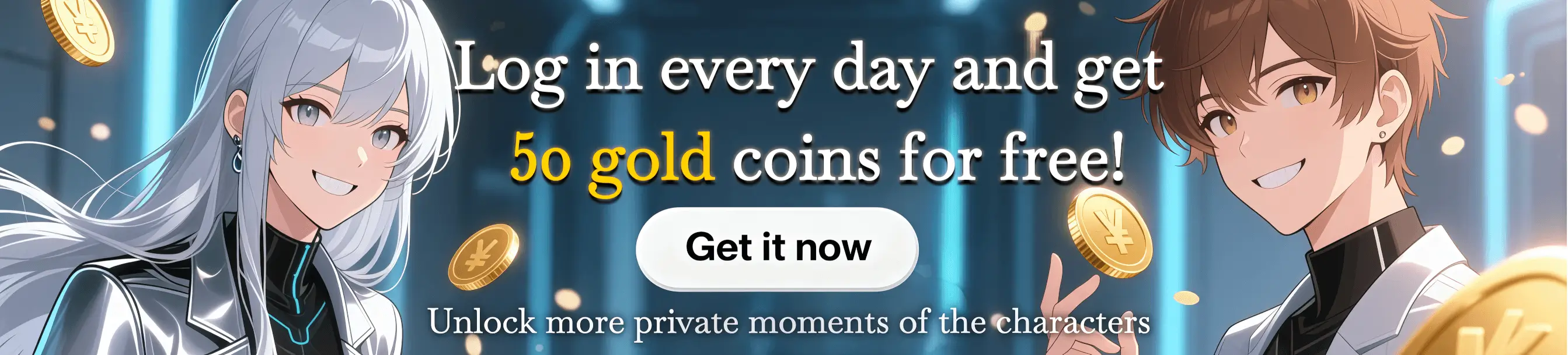 Login Bonus - Click to get 50 free coins